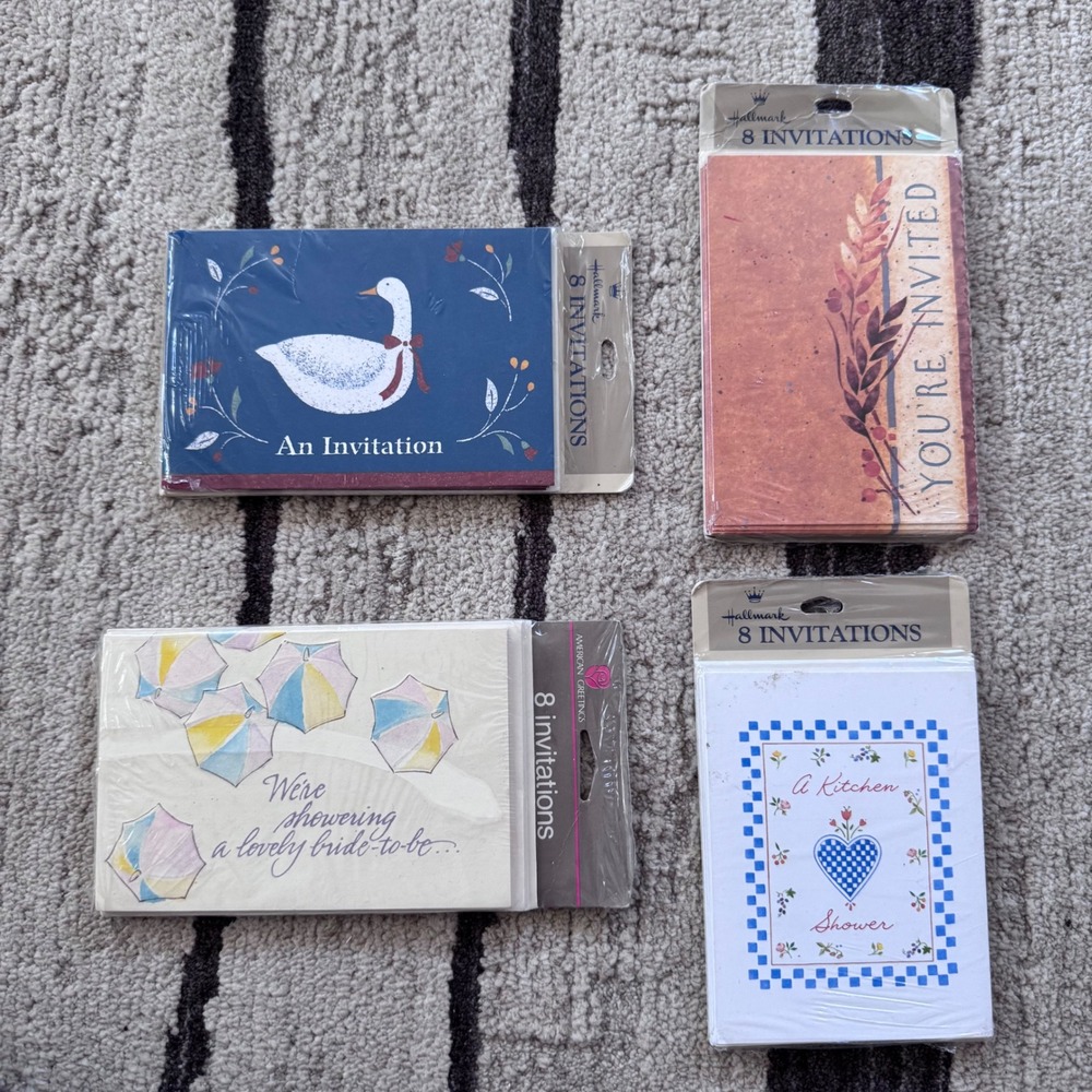 Vintage Hallmark American Greetings Invitations Lot 32ct Goose Kitchen Bridal